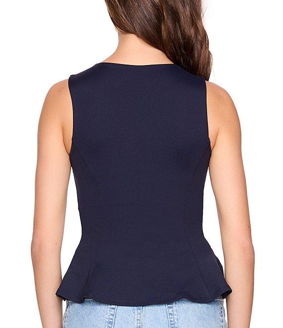 Susana Monaco Knit Crew Neck Sleeveless Trumpet Top Product Image