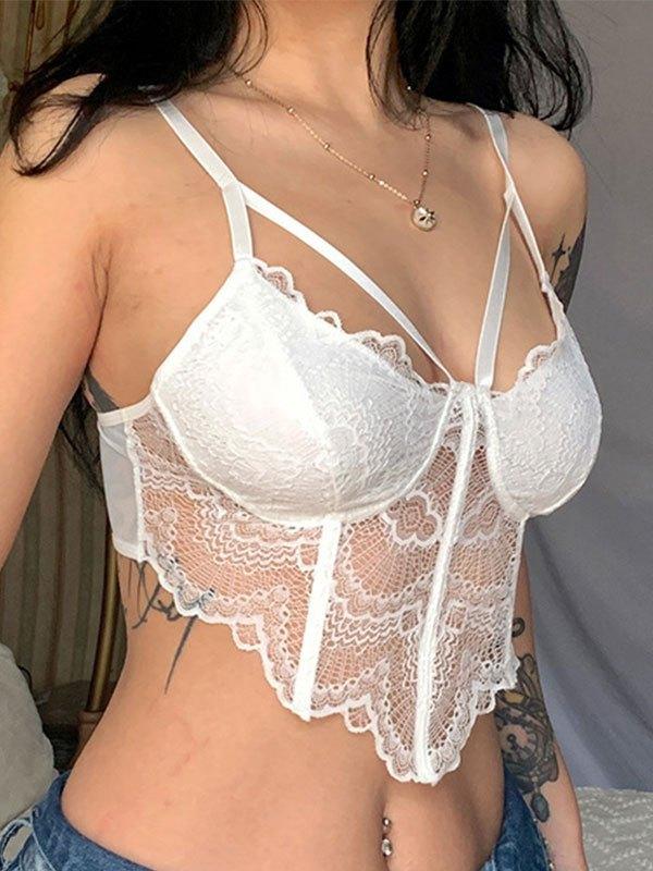 Irregular Lace Corset Top Product Image