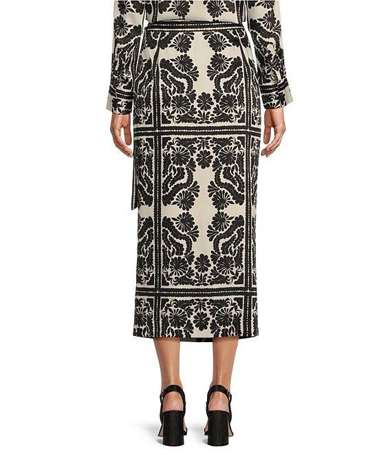 Antonio Melani Clio Printed Satin Coordinating Wrap Midi Skirt Product Image