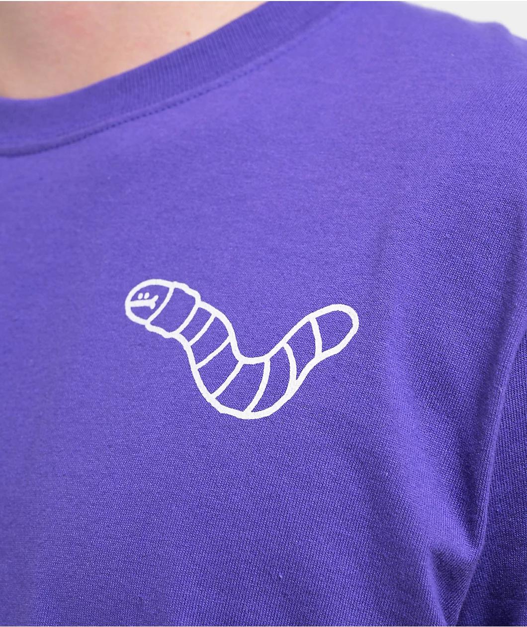A.LAB Wanted Worm Purple Long Sleeve T-Shirt Product Image