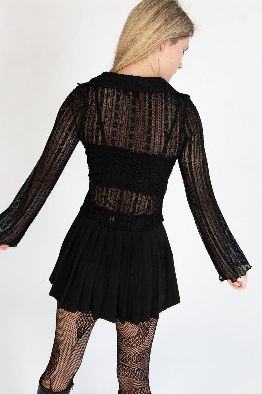 Black Pleated Tennis Skort Product Image