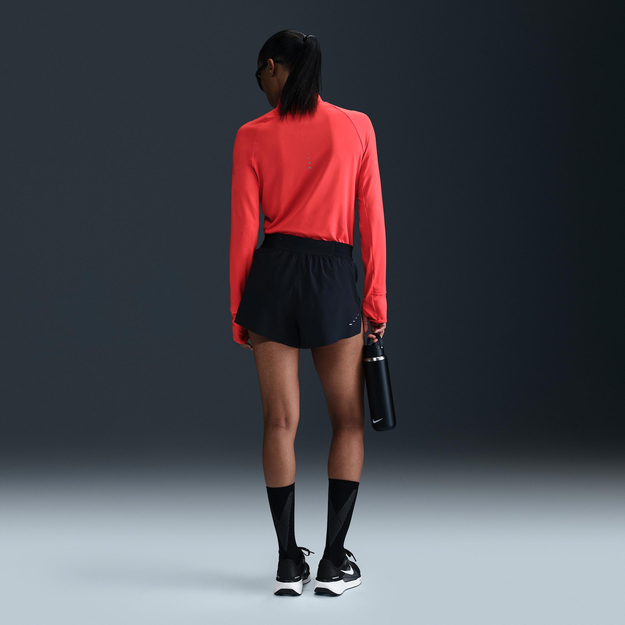 Nike Womens Swift Dri-FIT Mid-Rise 2.5 Brief-Lined Running Shorts | HQ0638-010 Product Image