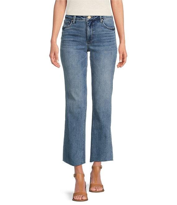 KUT from the Kloth Petite Size Kelsey High Rise Flare-Inset Leg Fab Ab Technology Stretch Denim Jeans Product Image