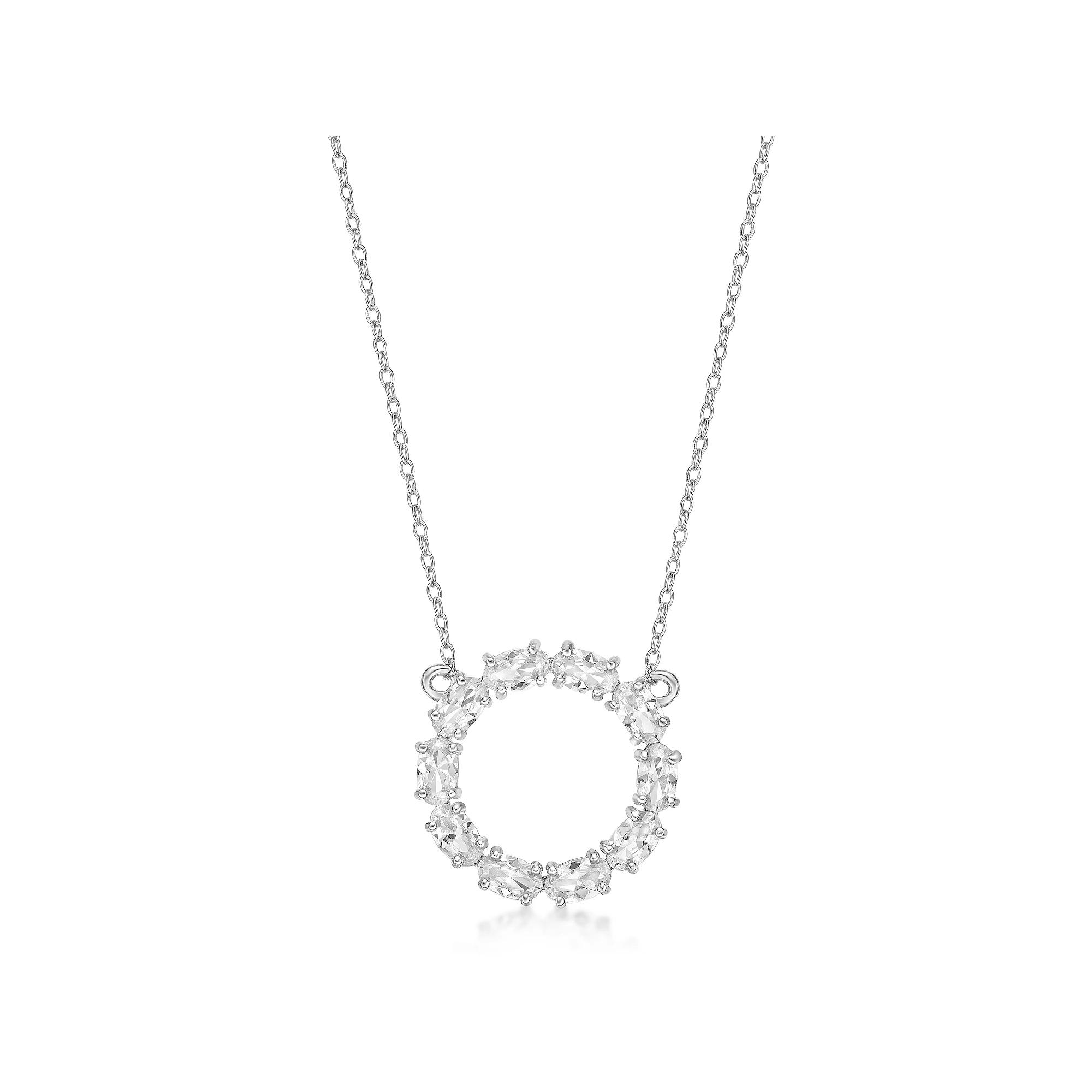 Gemminded Sterling Silver Lab-Created White Sapphire Pendant Necklace, Women's, Size: 18" Product Image