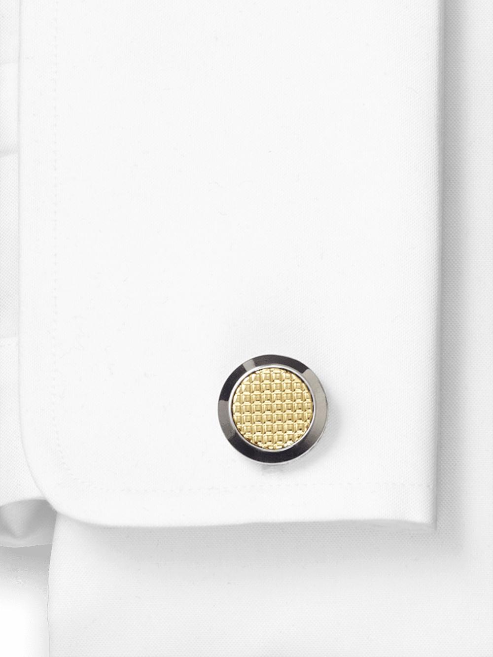 Textured Circle Cufflink - Gold/silver Product Image