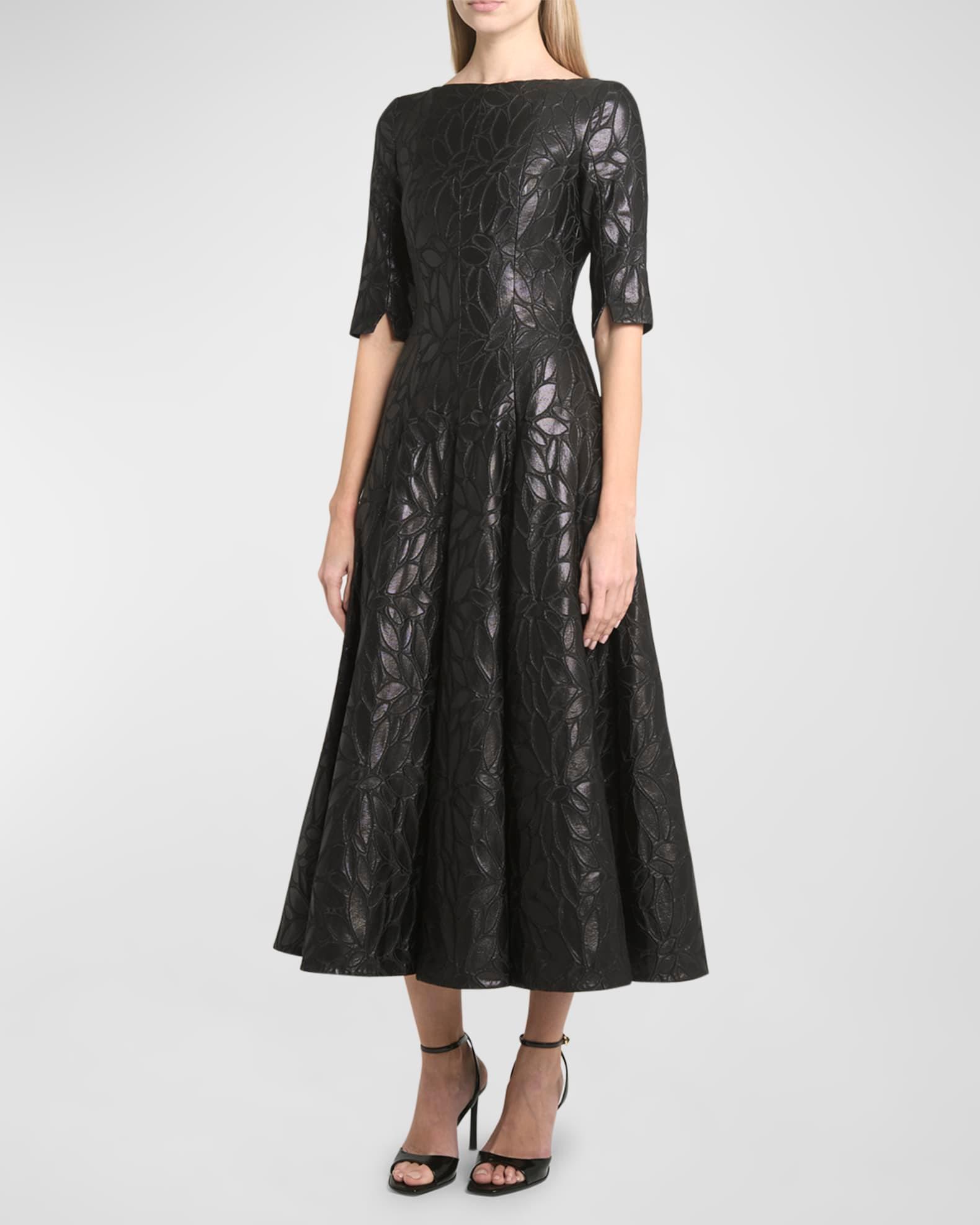 Daisy Jacquard Fit-Flare Midi Dress Product Image