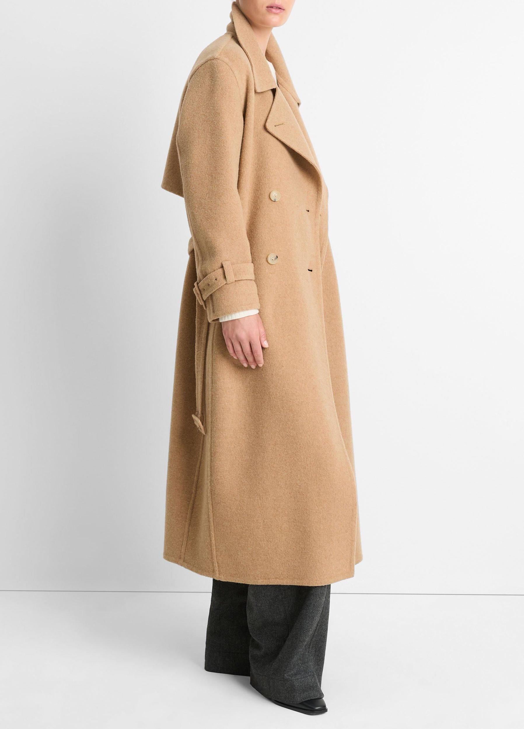 Lofty Italian Wool-Blend Belted Long Coat Product Image