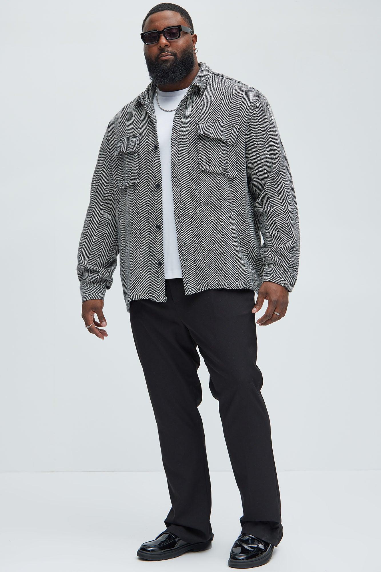 Keystone Herringbone Button Up Shirt - Black/combo Product Image