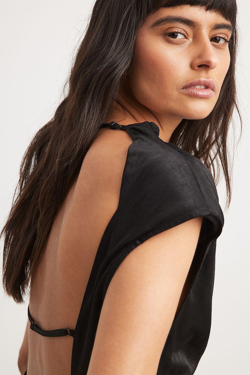 Funnel Neck Open Back Midi Dress Product Image