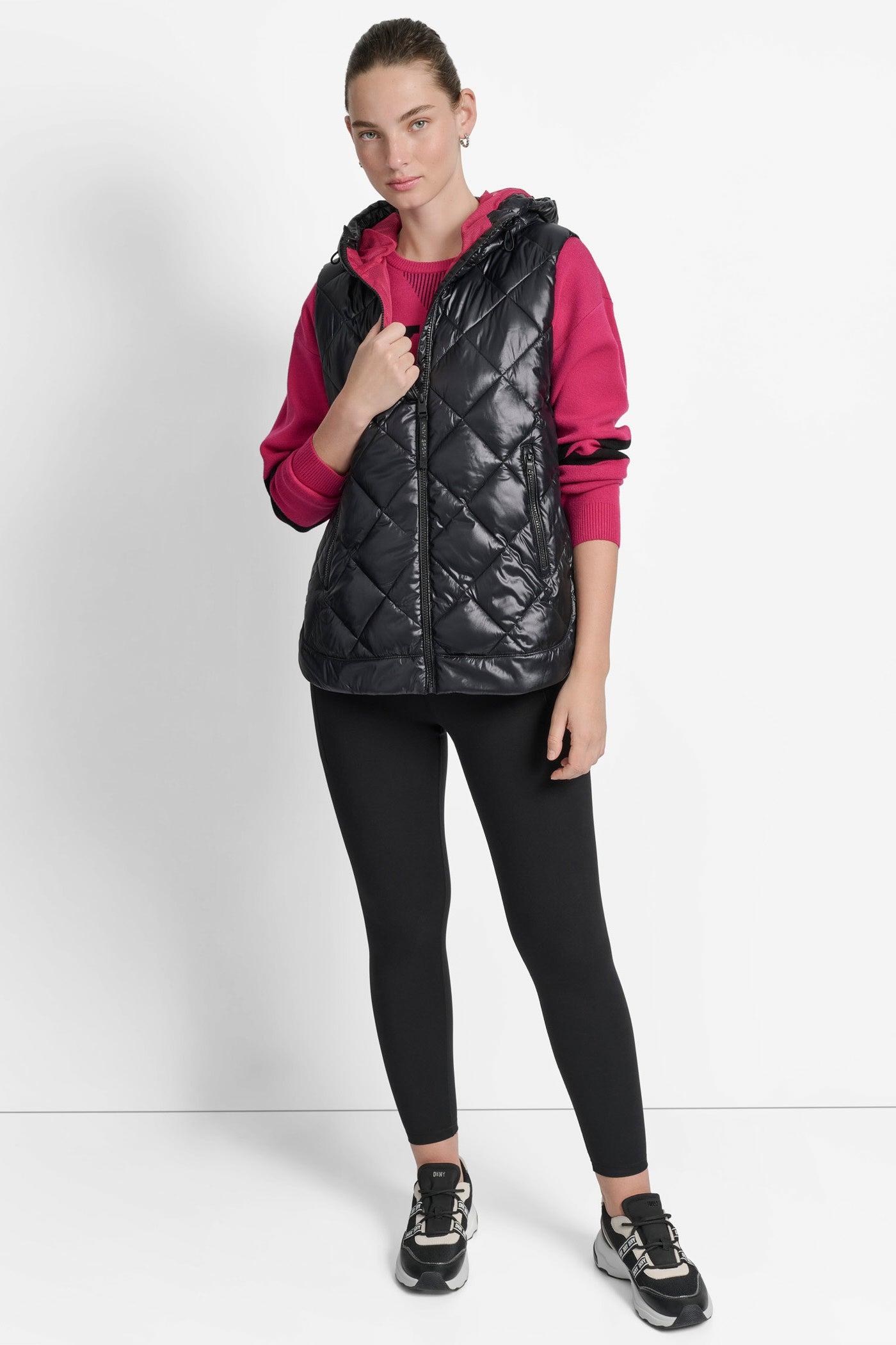 QUILTED HOODED VEST Product Image