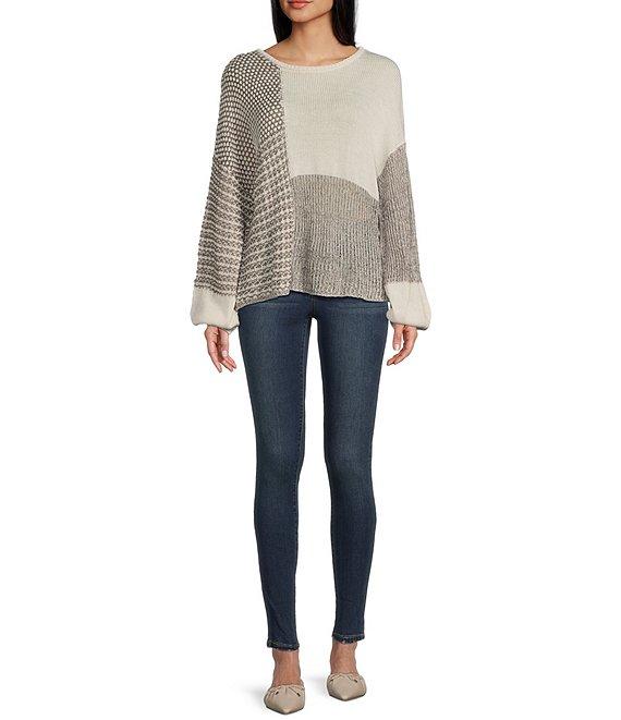 Blu Pepper Scoop Neck Color Block Sweater Product Image