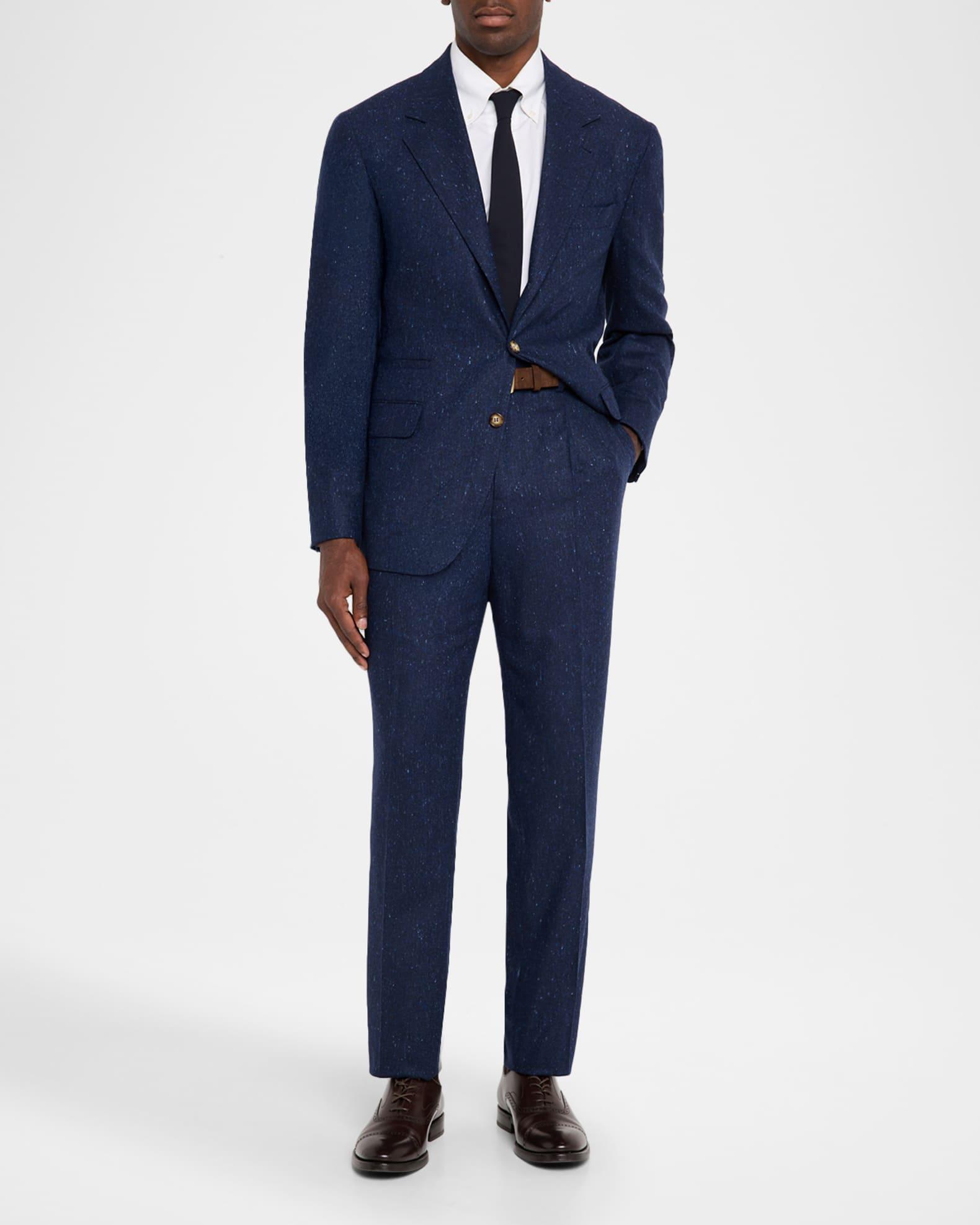 Men's Wool and Cashmere Flecked Two-Piece Suit Product Image