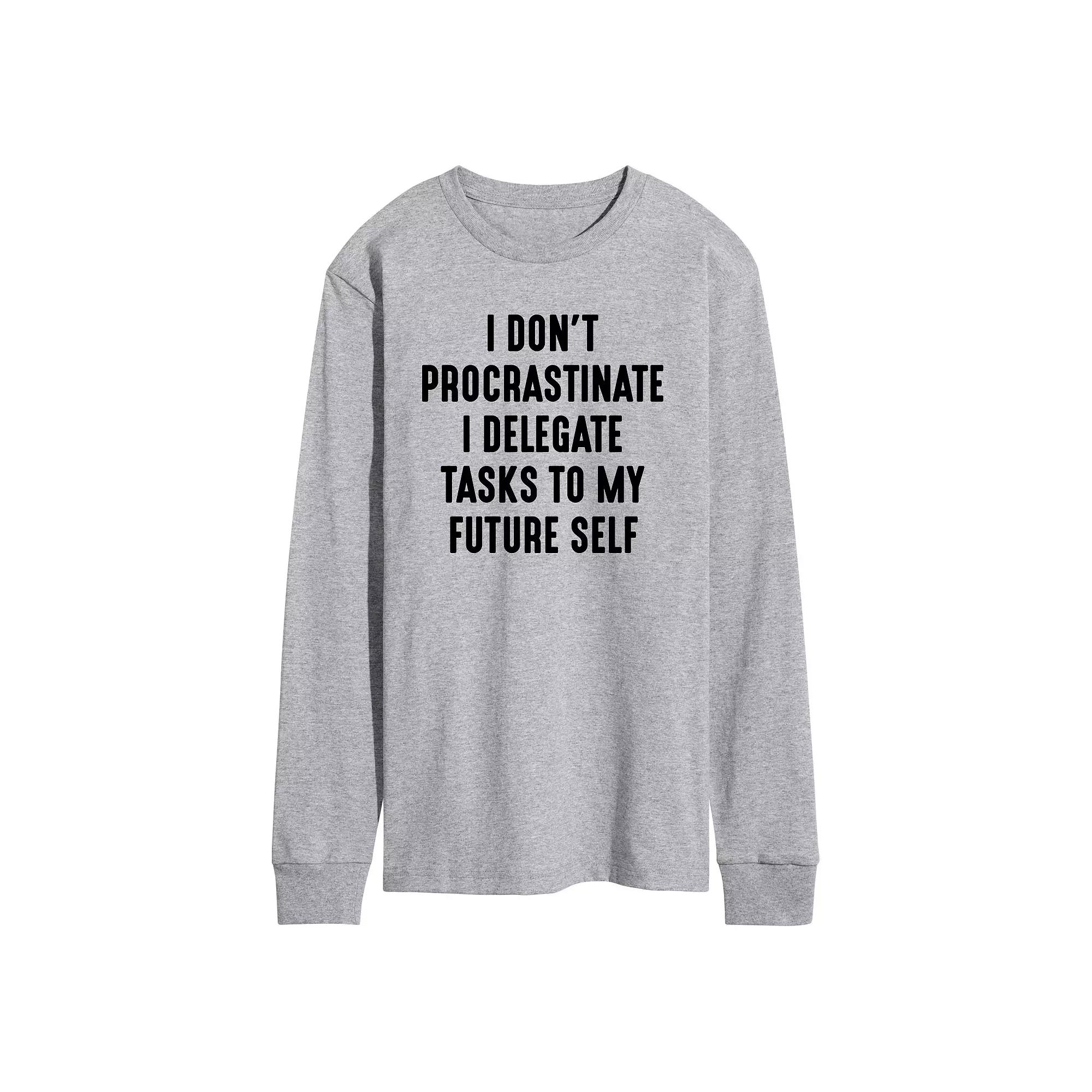 Men's I Don't Procrastinate Long Sleeve Graphic Tee,  Product Image