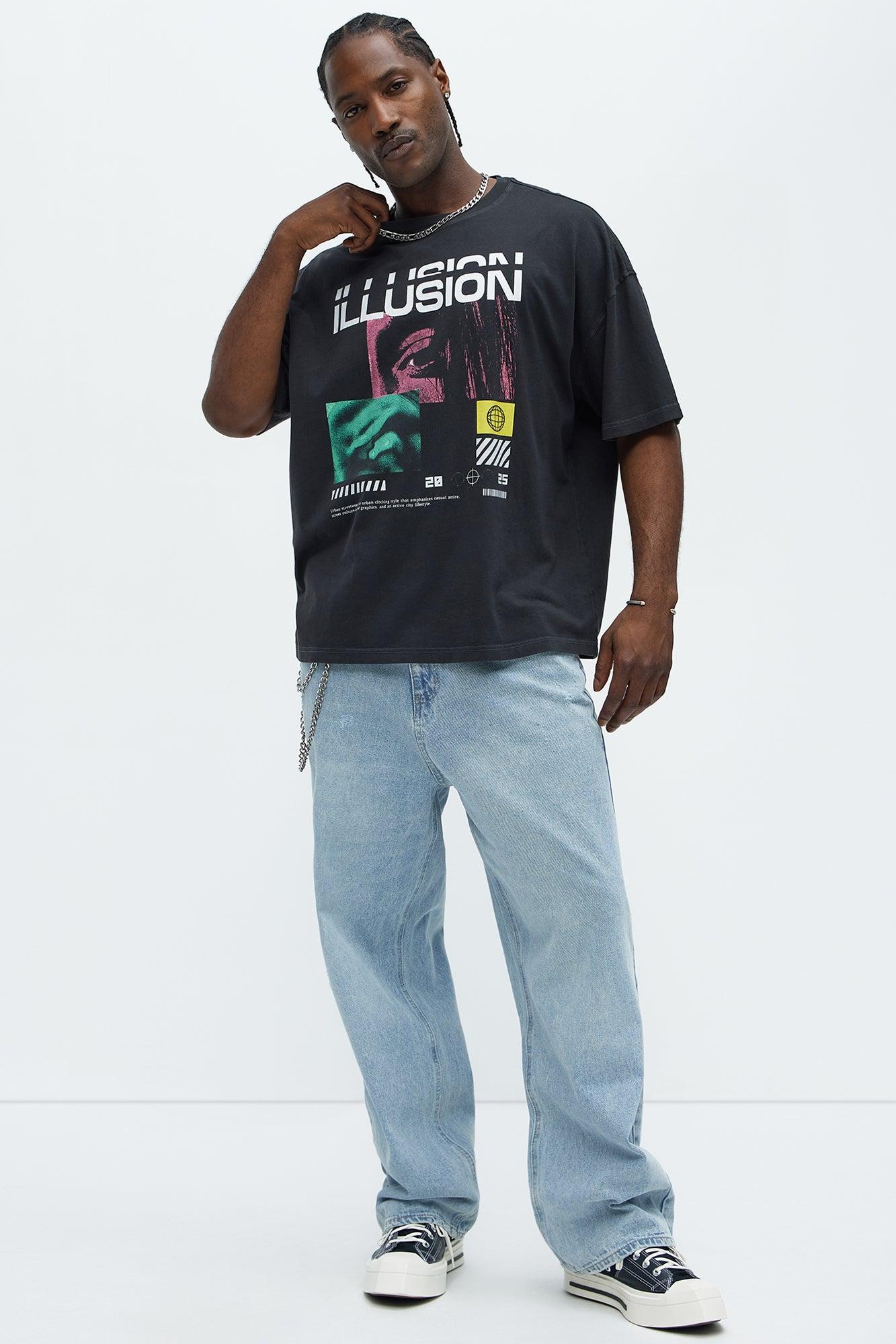 World Illusion 2025 Oversized Short Sleeve Tee - Black Product Image
