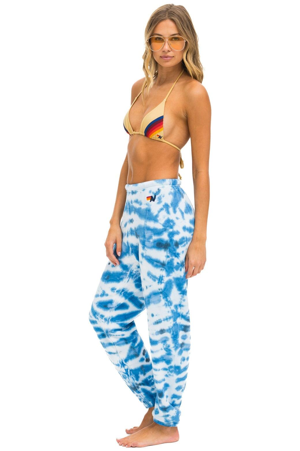 HAND DYED SWEATPANTS - TIE DYE BLUE Female Product Image