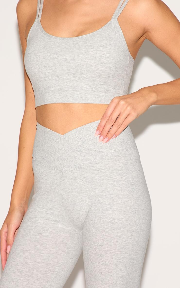 Ash Grey Sculpt Wrap Waist Gym Leggings Product Image