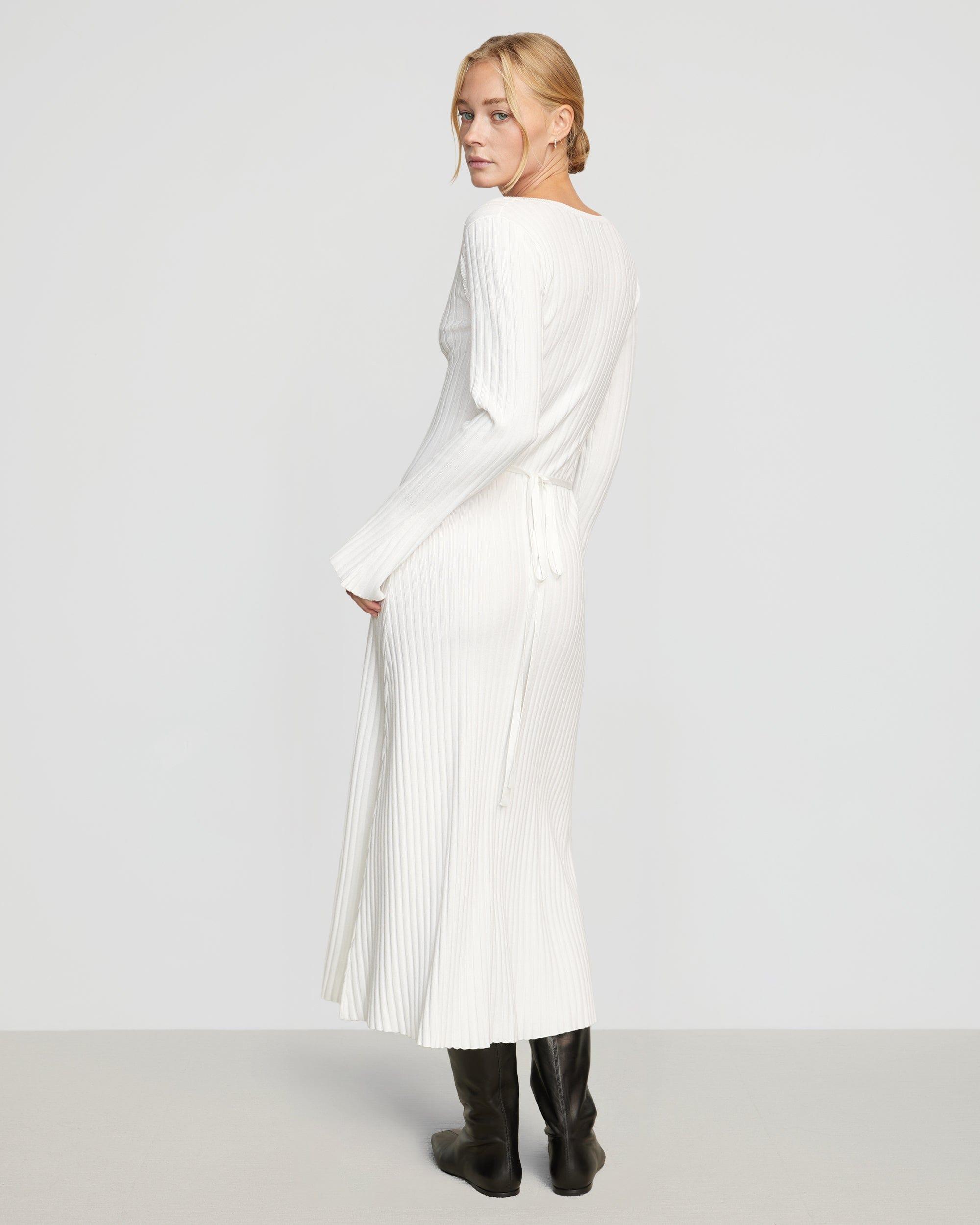 Wesley Ribbed V-Neck Sweater Dress Product Image