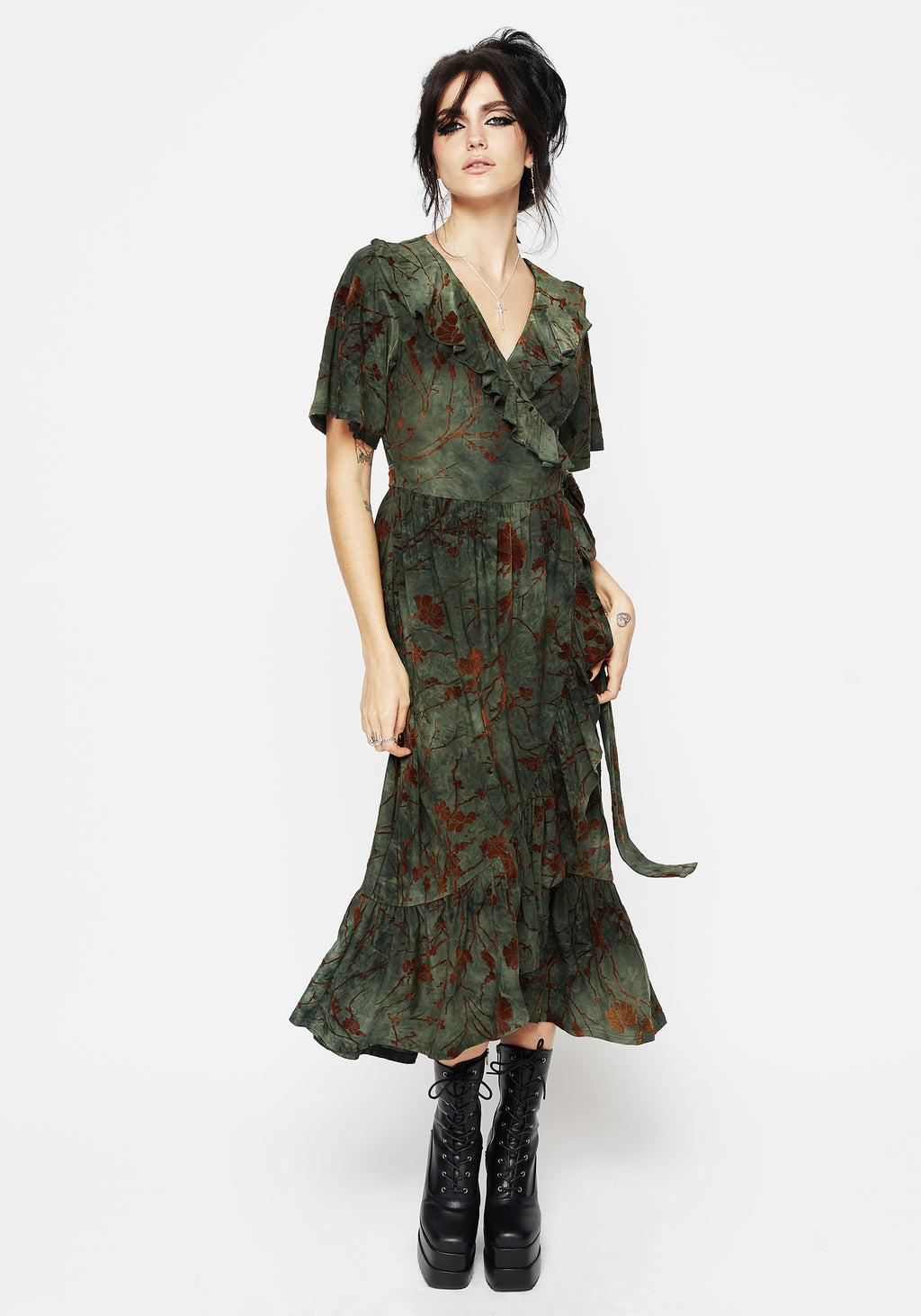 Witchfire Ruffle Midaxi Wrap Dress Product Image