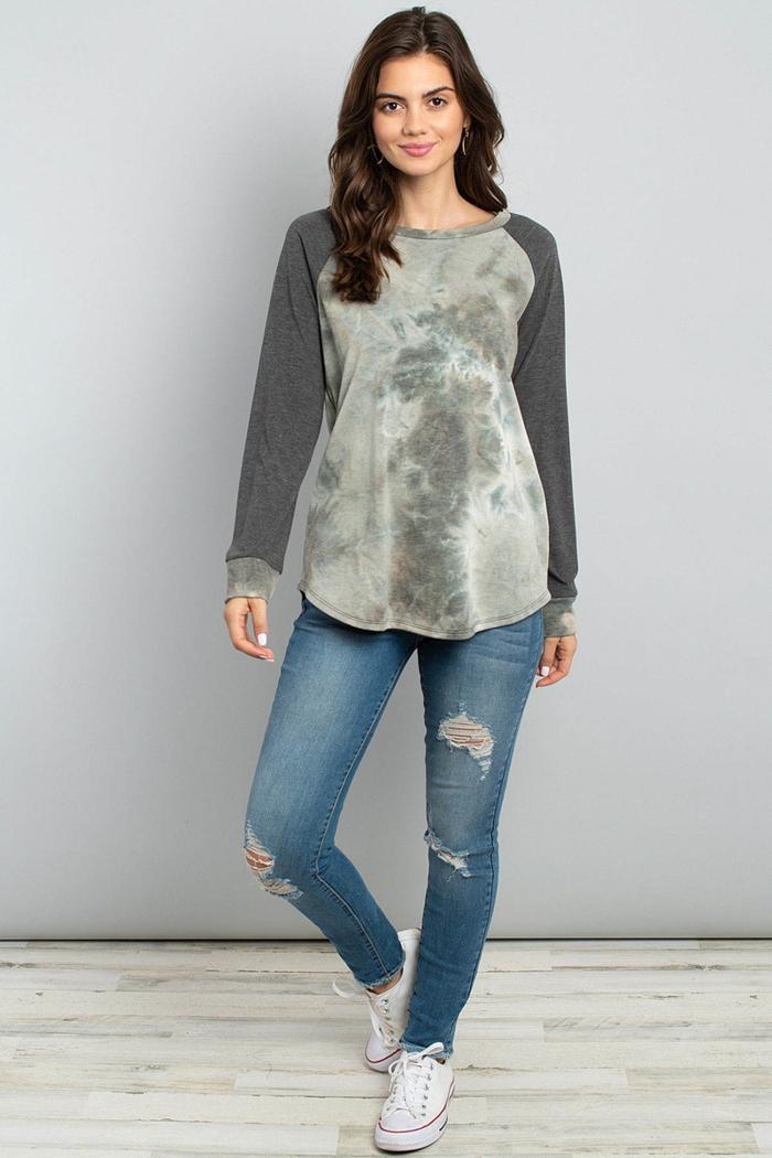Tie Dye Raglan Top Product Image