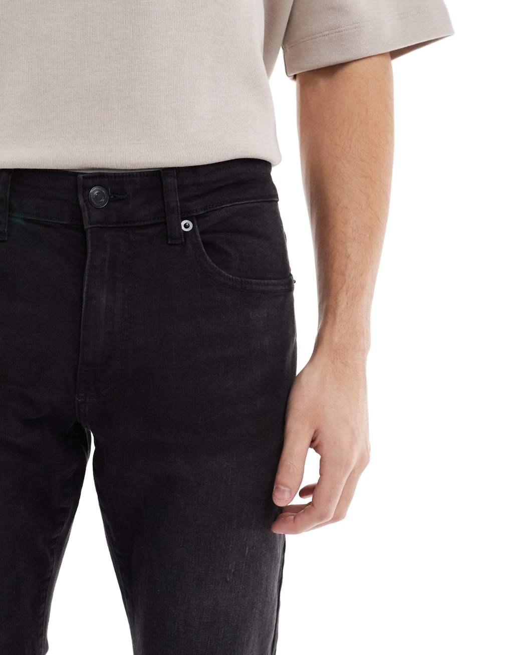 ONLY & SONS weft regular fit jeans in black Product Image