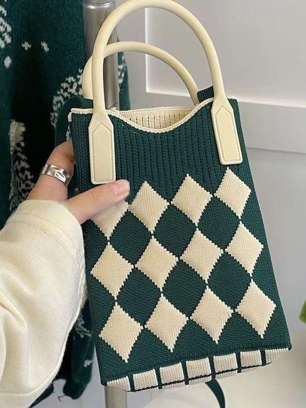 Houndstooth Split-Joint Bags Crossbody Bags Handbags Product Image