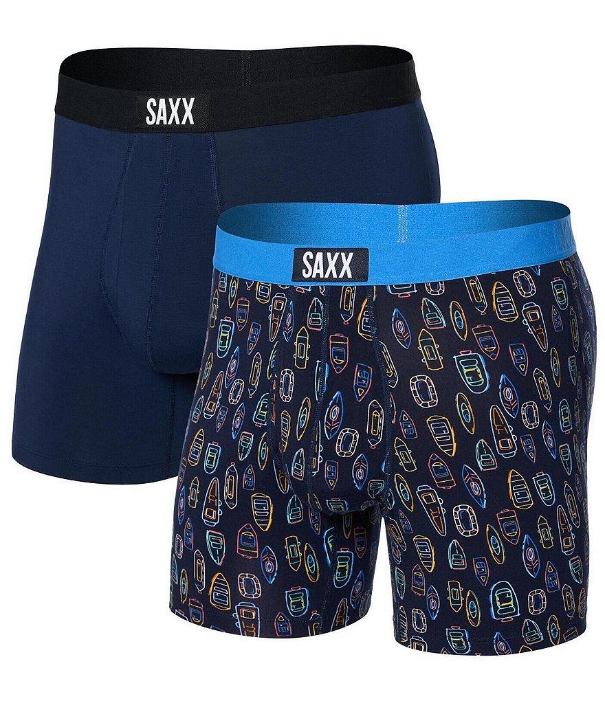 SAXX Ultra Super Soft Solid/Boat Print 5#double; Boxer Briefs 2-Pack Product Image