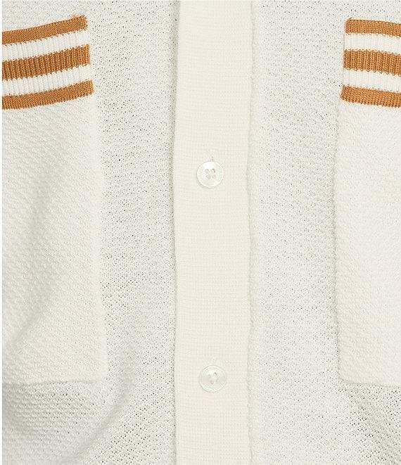 Murano Snit Short Sleeve Textured Coat Front Shirt Product Image