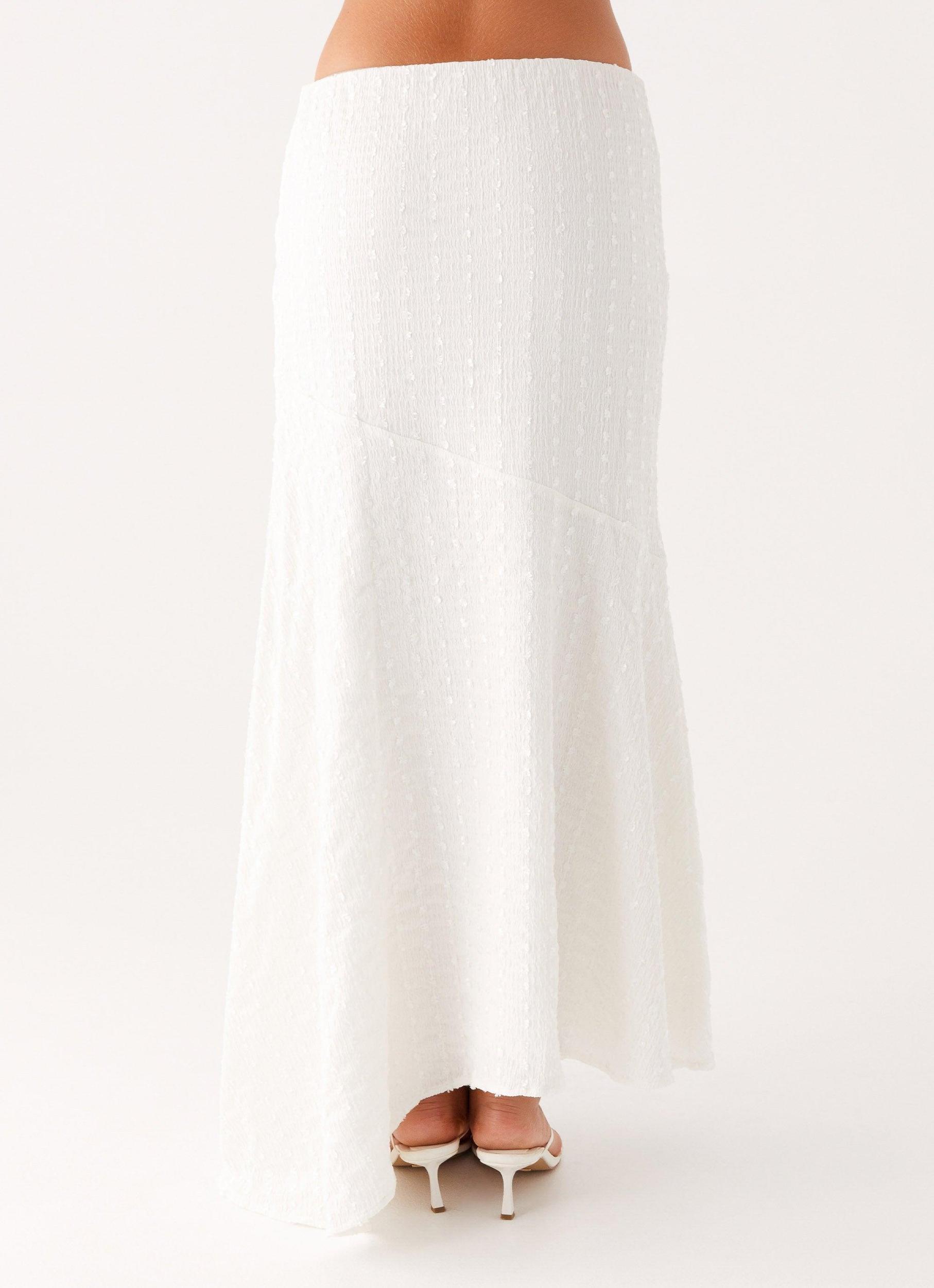 Tayah Asymmetrical Maxi Skirt - White Product Image