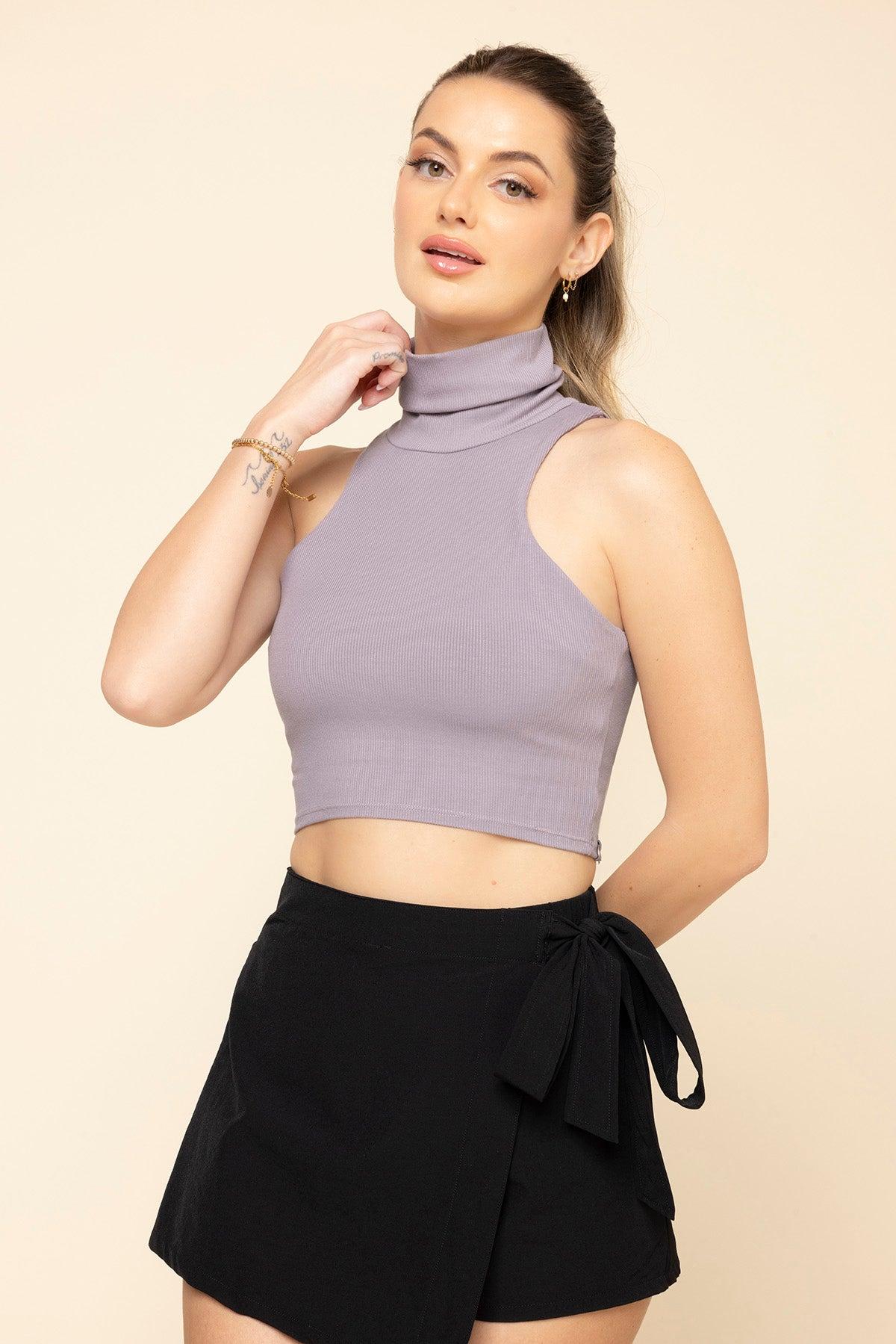 I Feel Cute Crop Top - Dusty Mauve Product Image