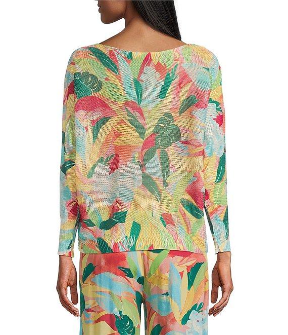 M Made in Italy Tropical Printed Long Sleeve Knit Top Product Image