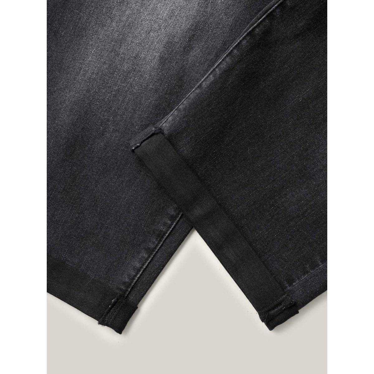 Plus Size Mid Rise Boyfriend Jeans Women Denimcharcoal Medium stretch Slanted pocket Jeans BloomChic 14/1X Product Image