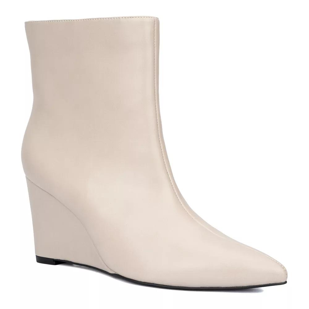 Fashion to Figure Hayley Women's Wedge Ankle Boots, Size: 8 Wide, Natural Product Image