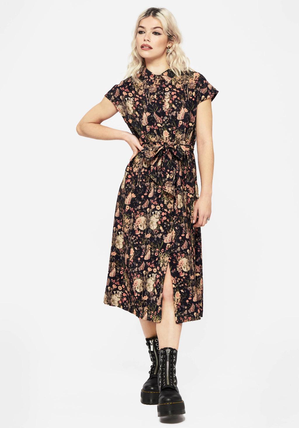 Pixie Floral Print Midi Shirt Dress Product Image