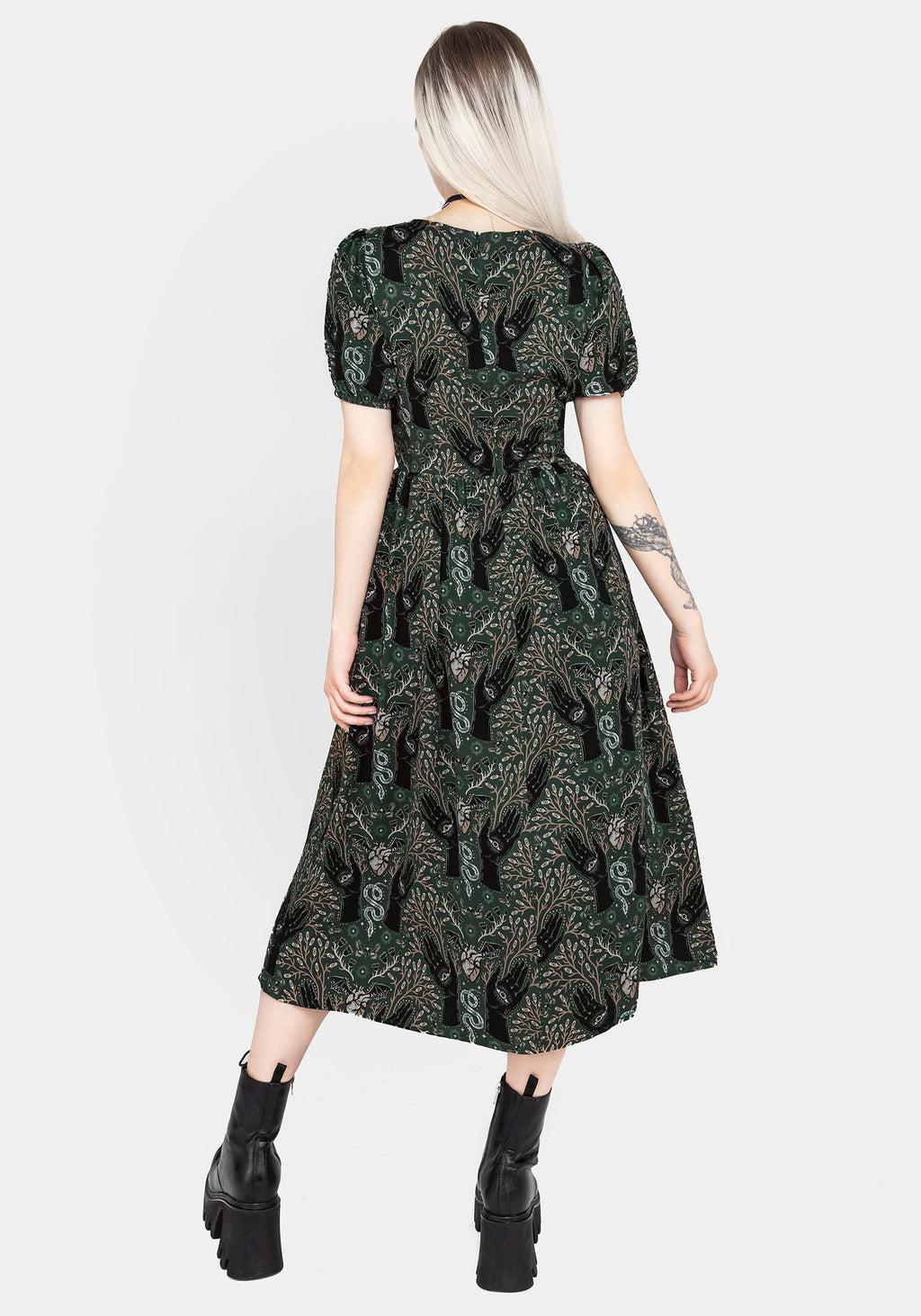 Hemlock Button Front Midi Dress - Green Product Image