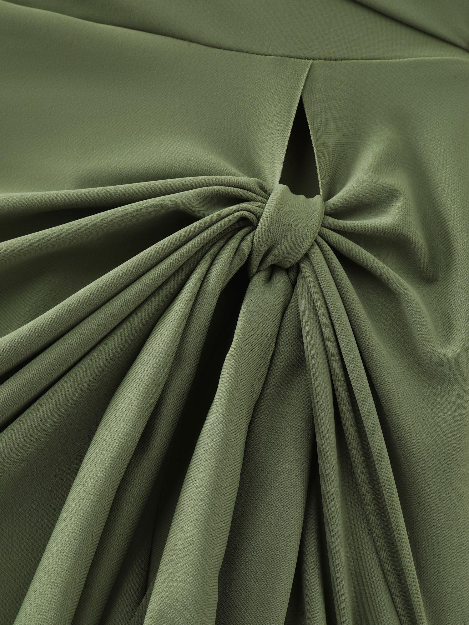 Flutter Sleeve Twist Front Button Swim Dress Female Product Image