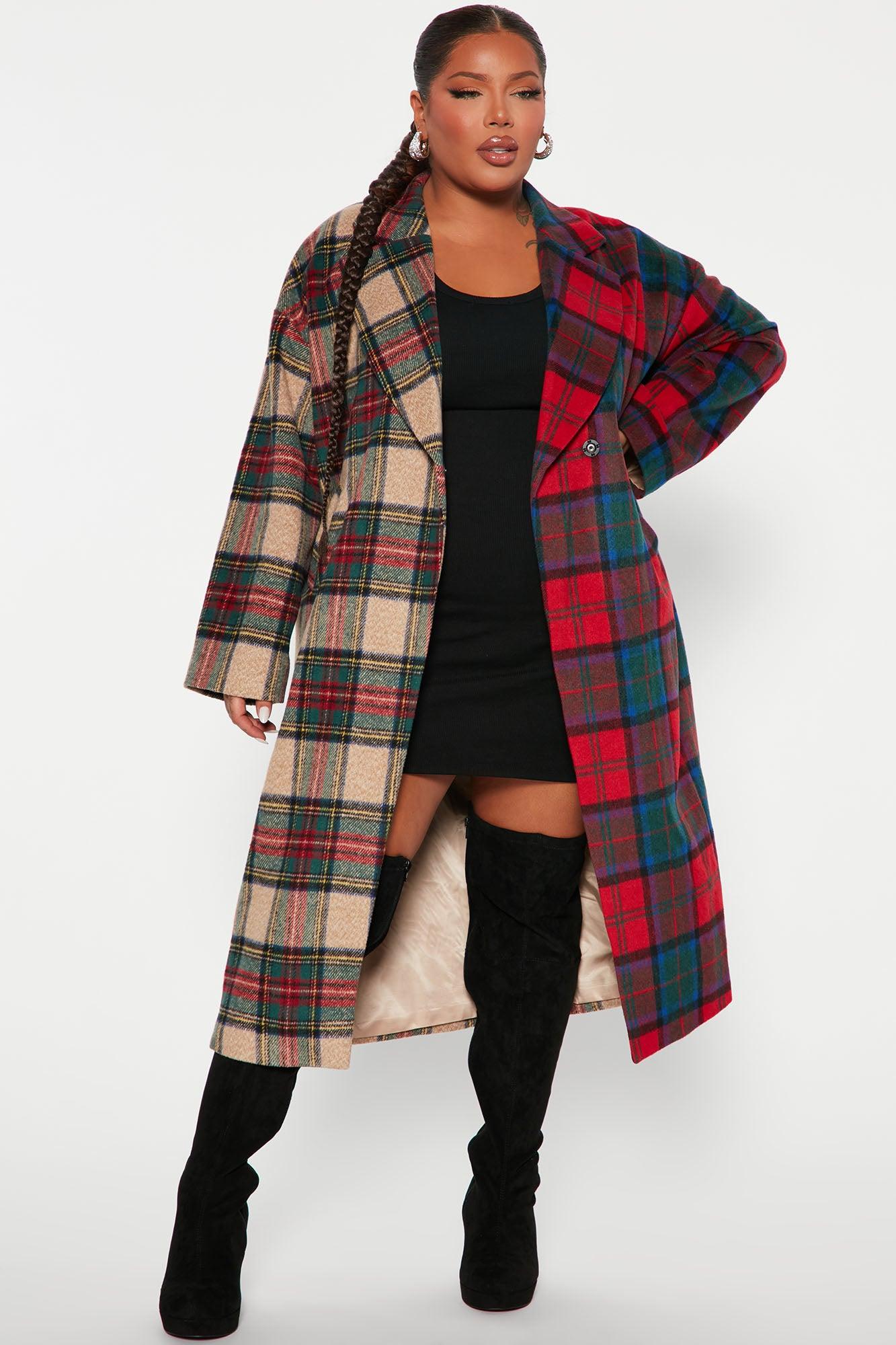Strange Things Plaid Coat - Red/combo Product Image