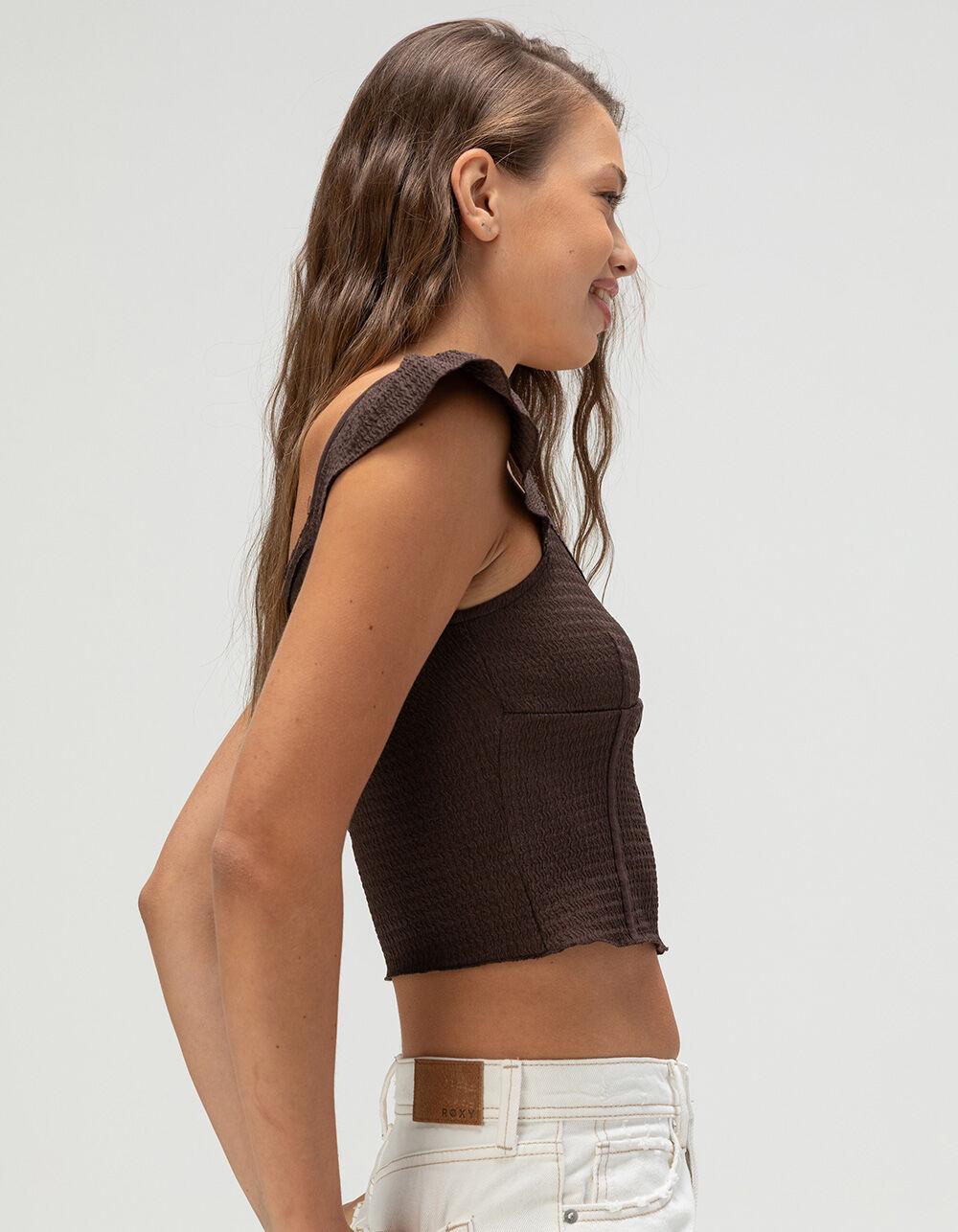 FULL TILT Texture Corset Womens Cami - BROWN Product Image