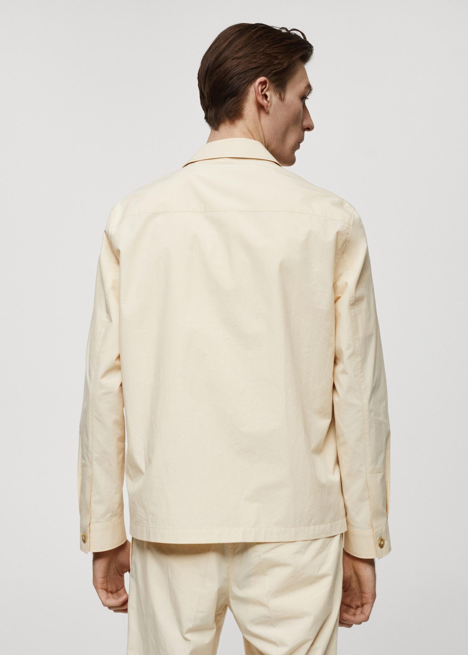 100% cotton overshirt with pocket - Men | MANGO USA Product Image