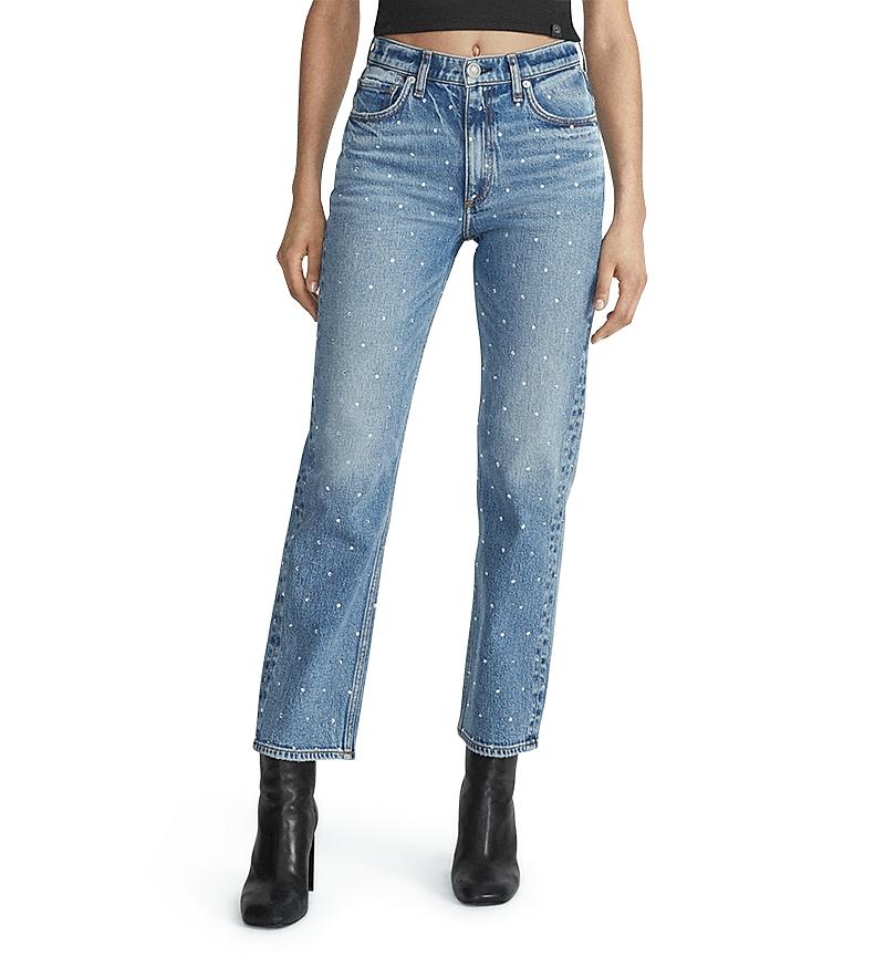 rag & bone Harlow Embellished Straight Jeans Product Image