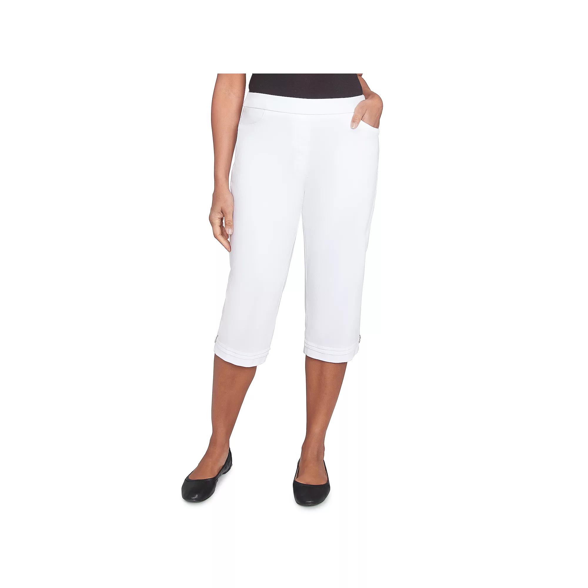 Women's Alfred Dunner Novelty Cuff Tummy Control Capri Pants,  Product Image