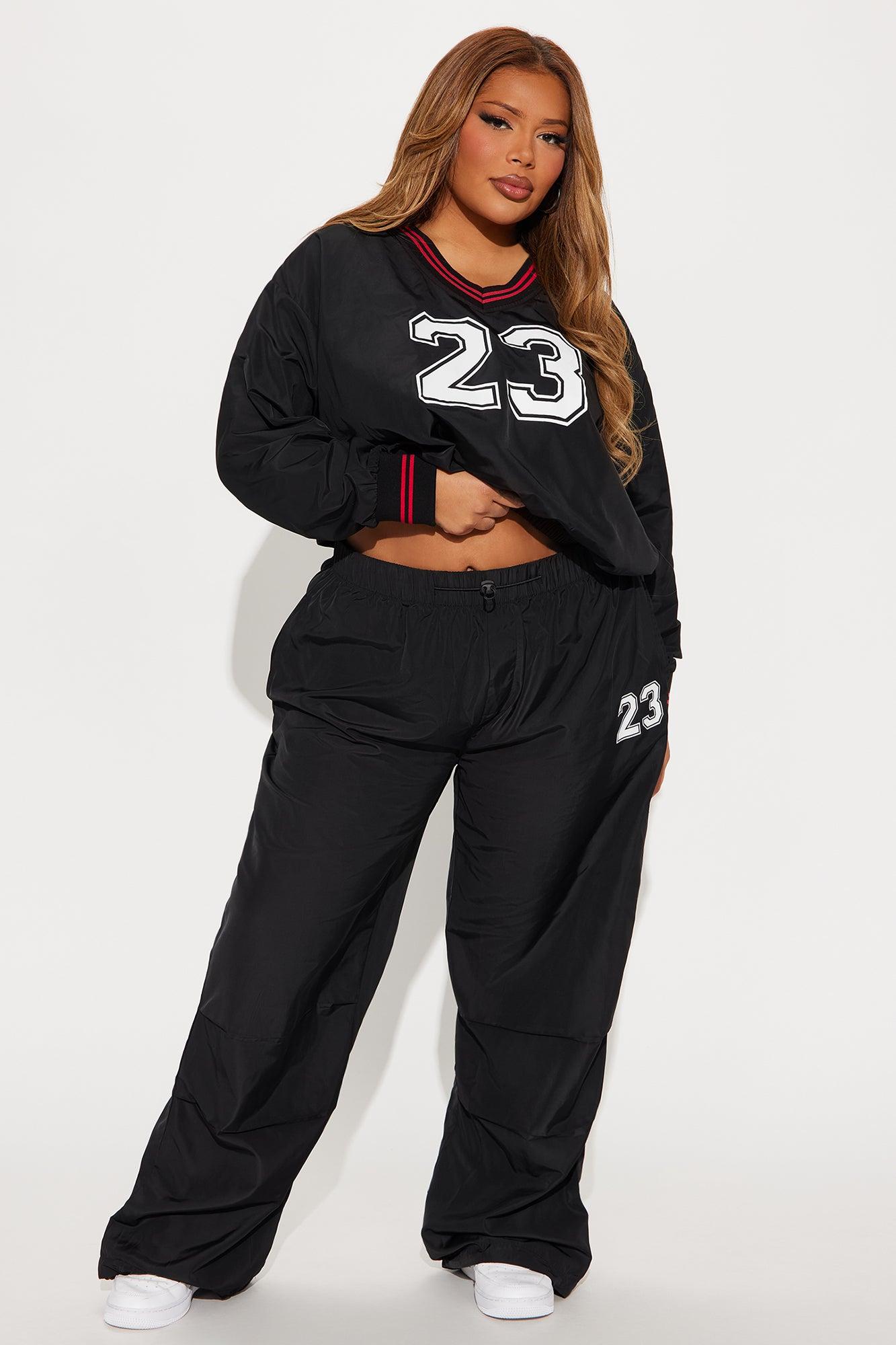 Twenty Three Windbreaker Pant Set - Black Product Image