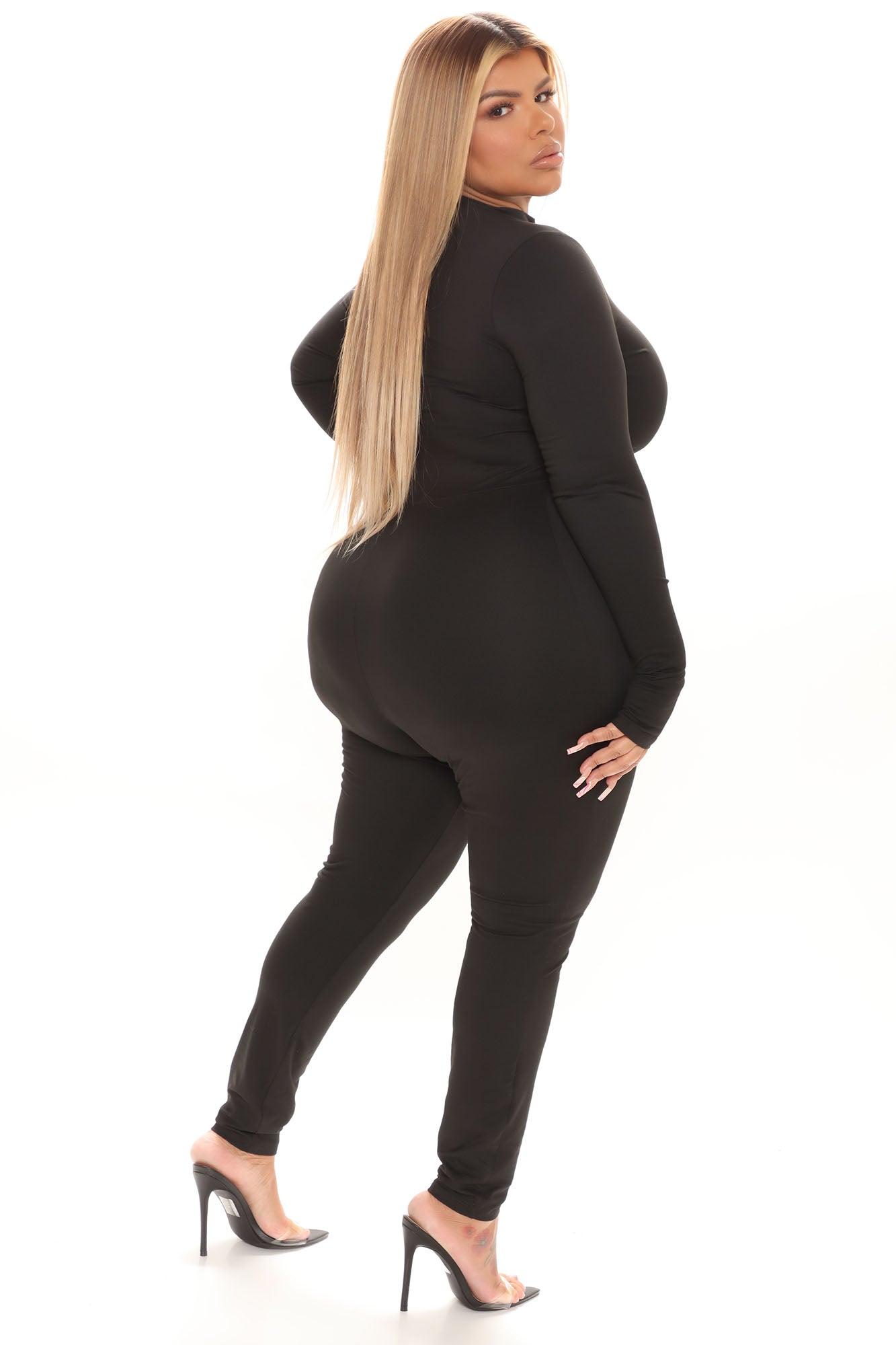 Houston Hottie Thumbhole Jumpsuit - Black Product Image