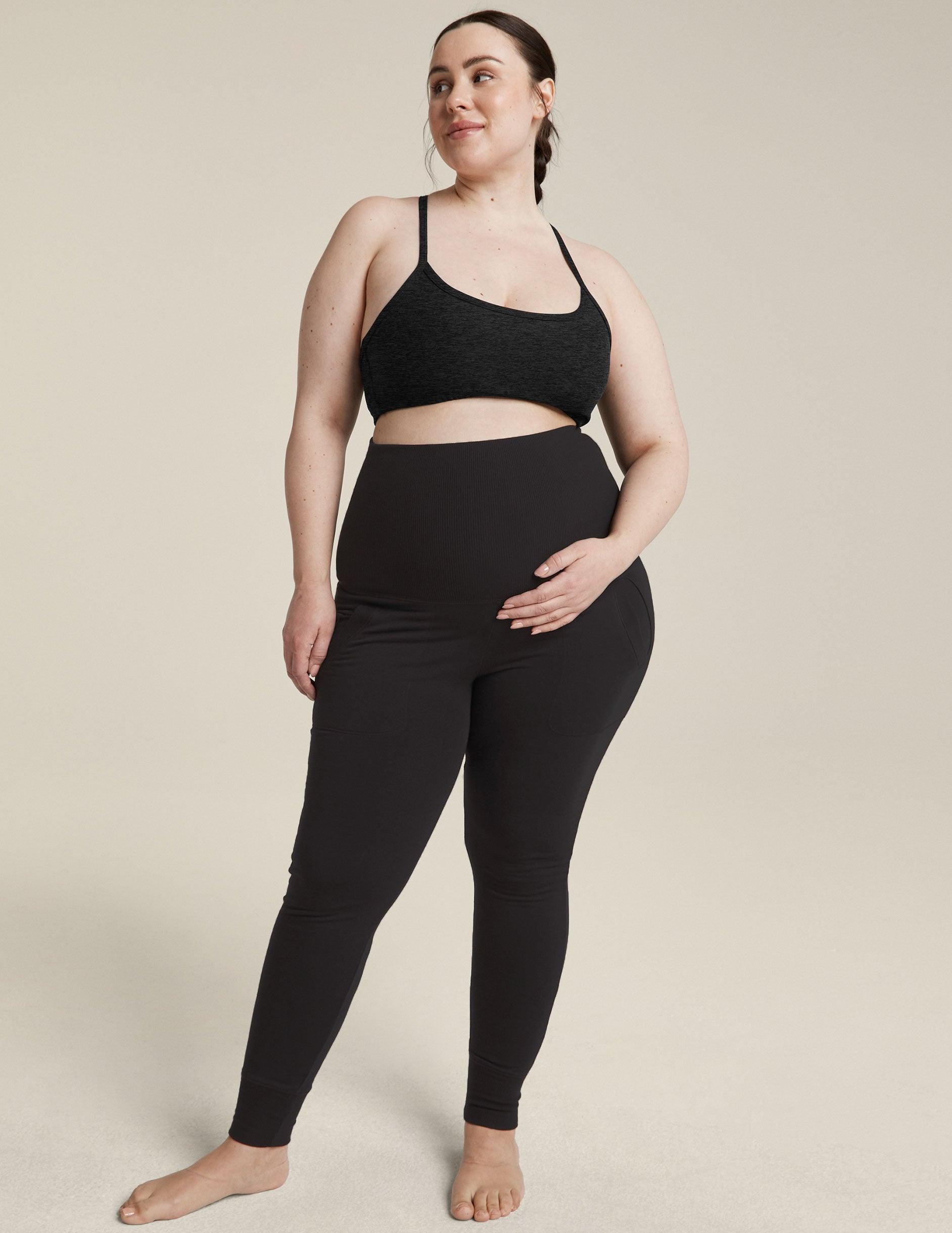 Cozy Fleece Grow Together Fold Over Maternity Sweatpants Product Image