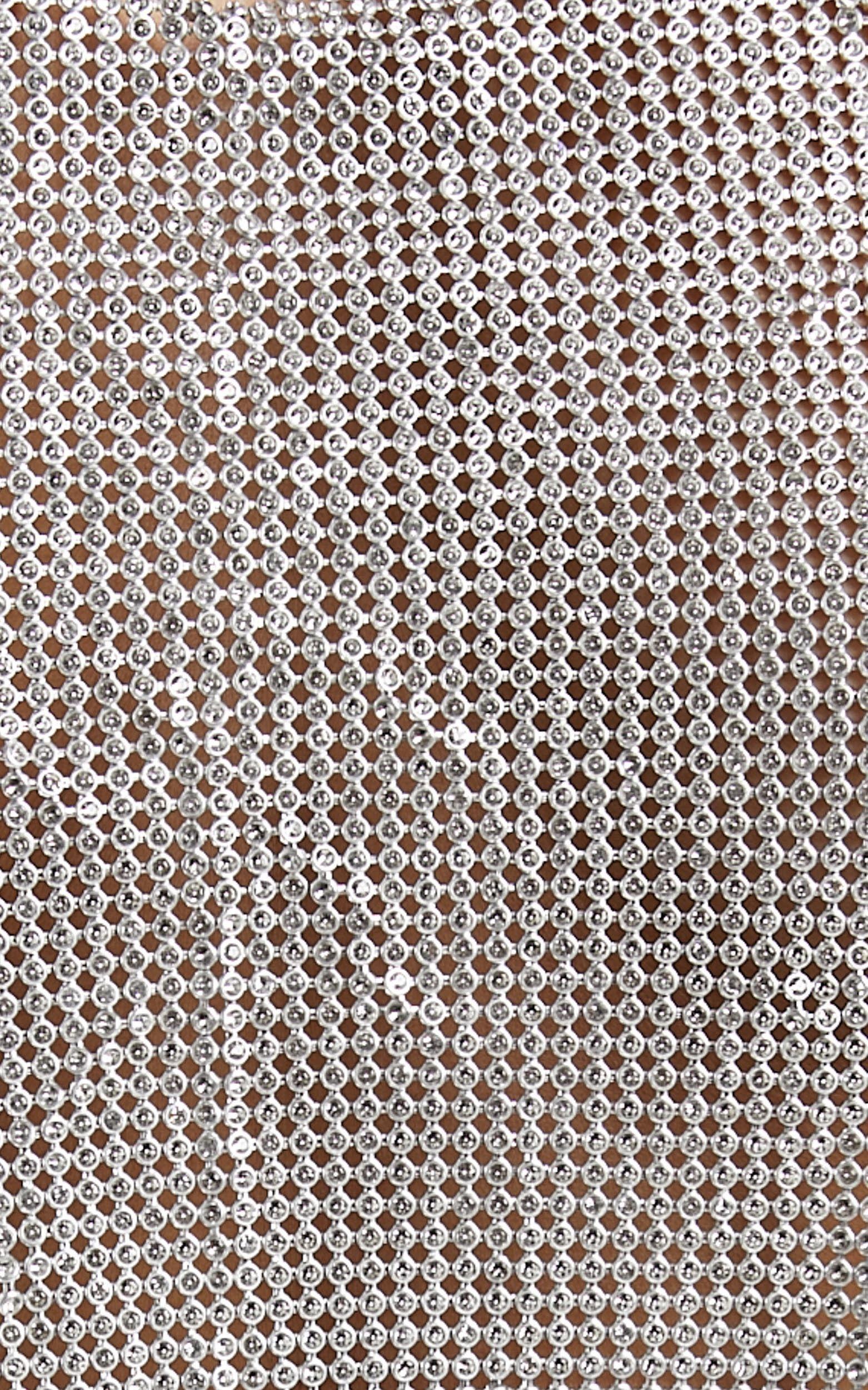 Starry Nights Top - Mesh Cropped Top in Silver Product Image