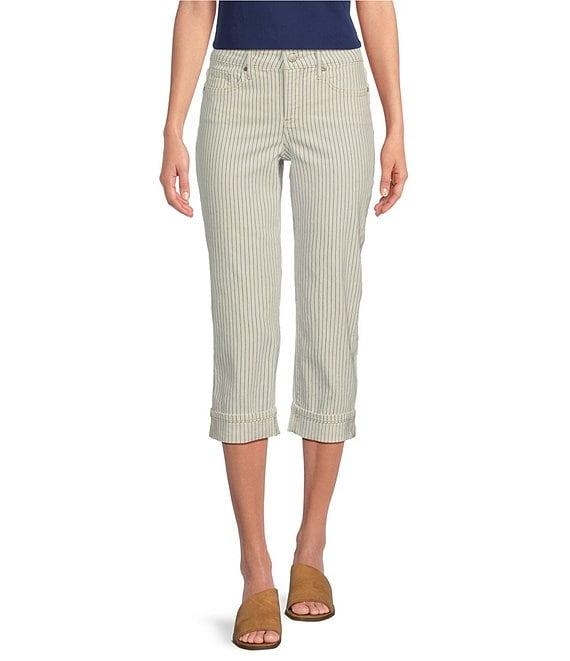 NYDJ Marilyn Lift Tuck® Technology Straight Leg Side Button Cropped Jeans Product Image
