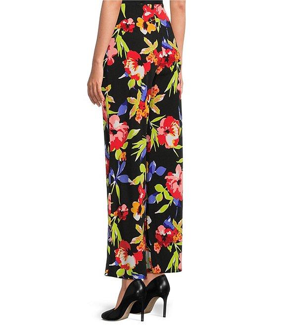 Slim Factor by Investments Spring Bloom Print No Waist Straight Leg Pants Product Image
