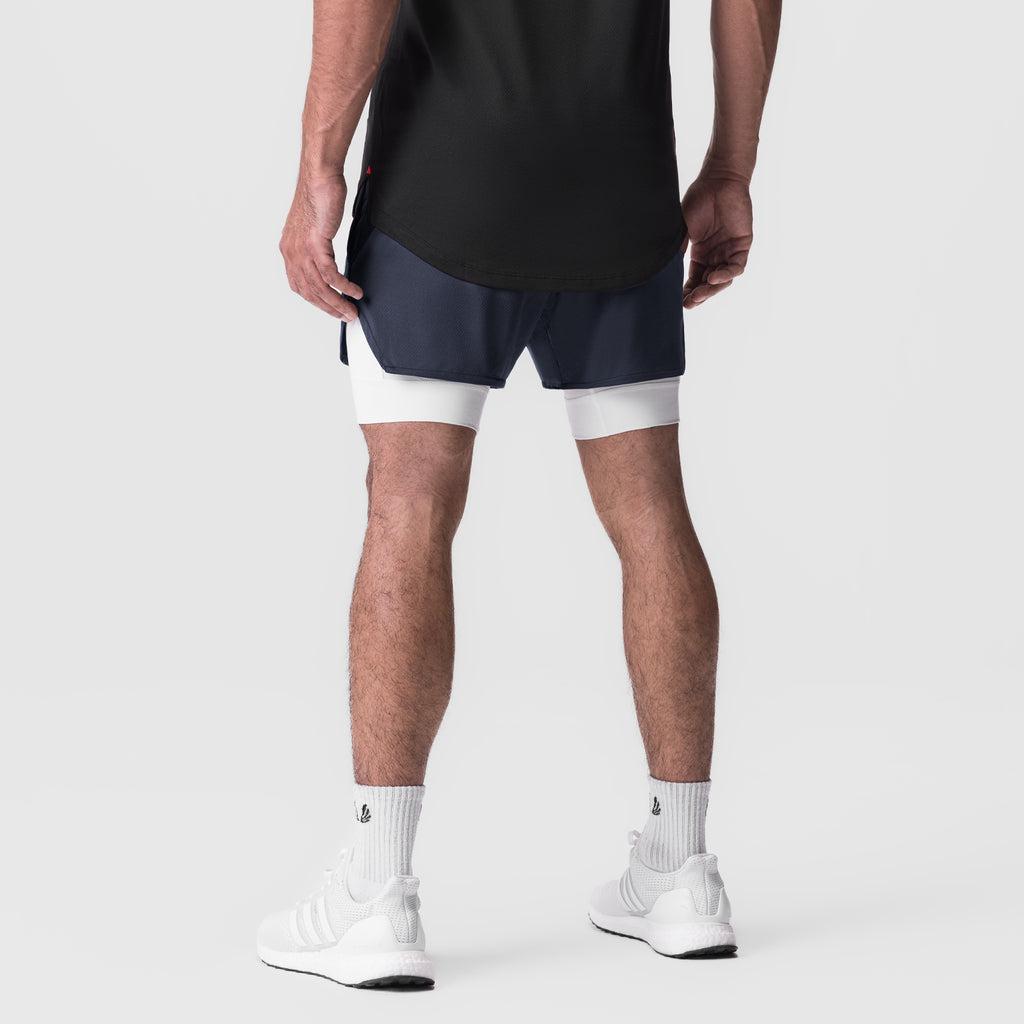 0828. AeroSilver® 5" Liner Short - Space Grey "Wings"/White Male Product Image