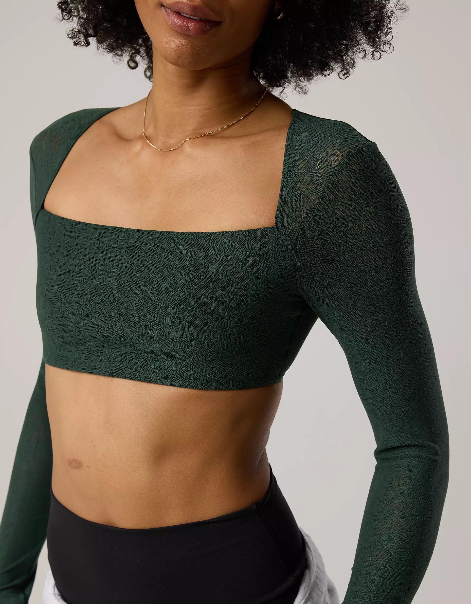 OFFLINE By Aerie Real Me Lace Long Sleeve Bra Top Product Image