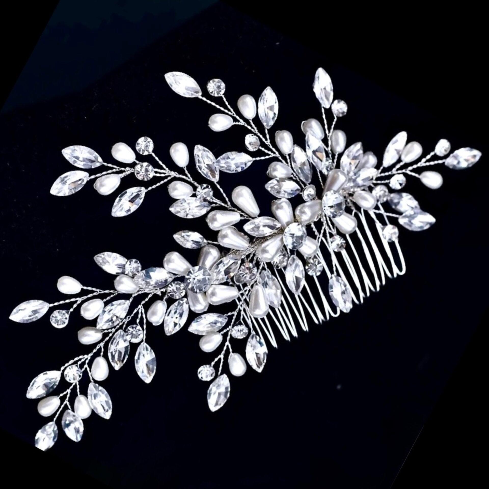 "Amandalee" - Pearl and Crystal Bridal Hair Comb Product Image