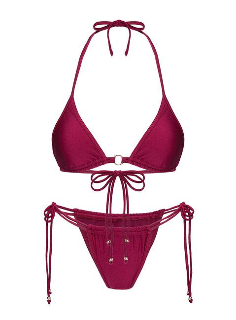Nayeli Triangle Bikini Top Burgundy Product Image